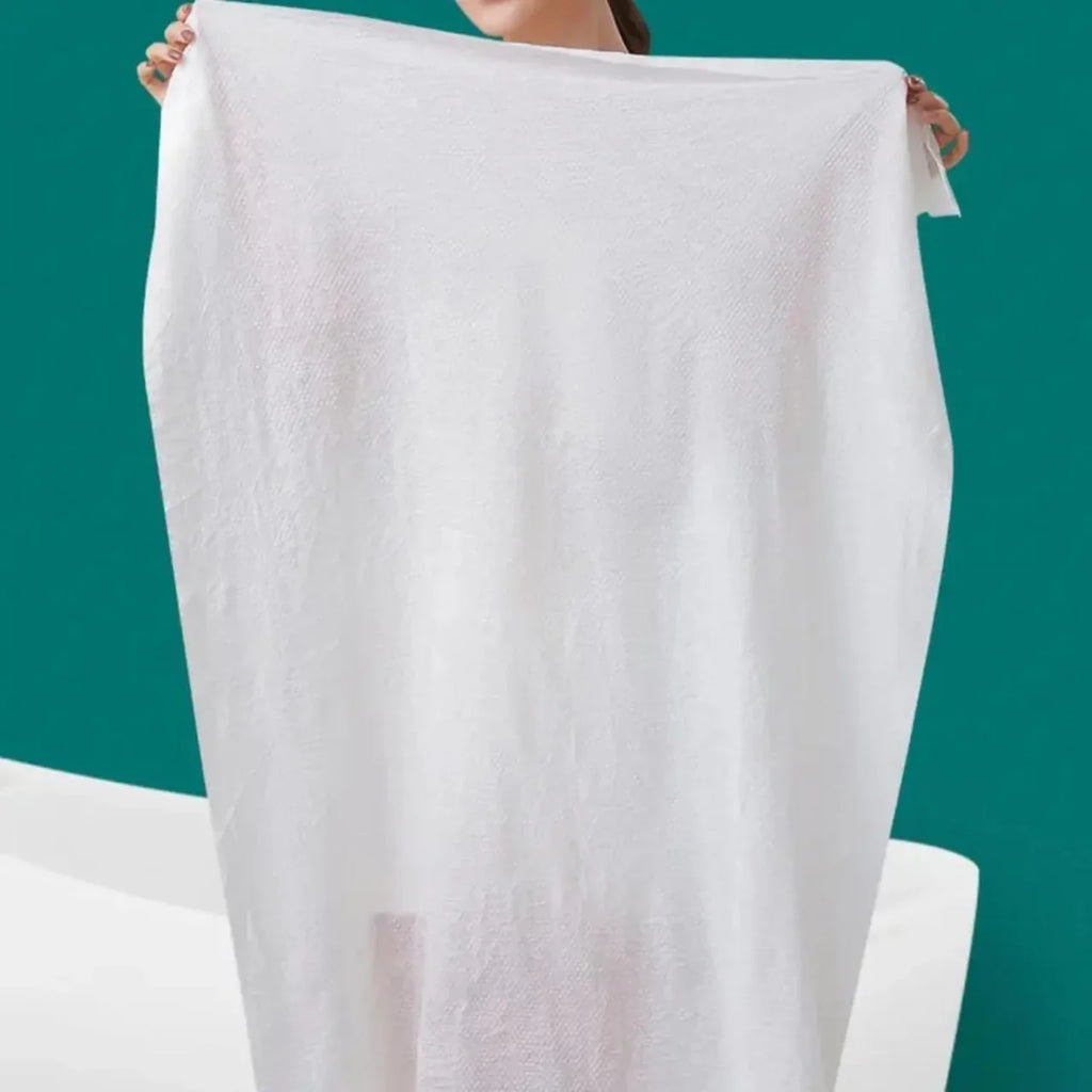 Disposable Cotton Compressed Bath Towel - Pack of 4