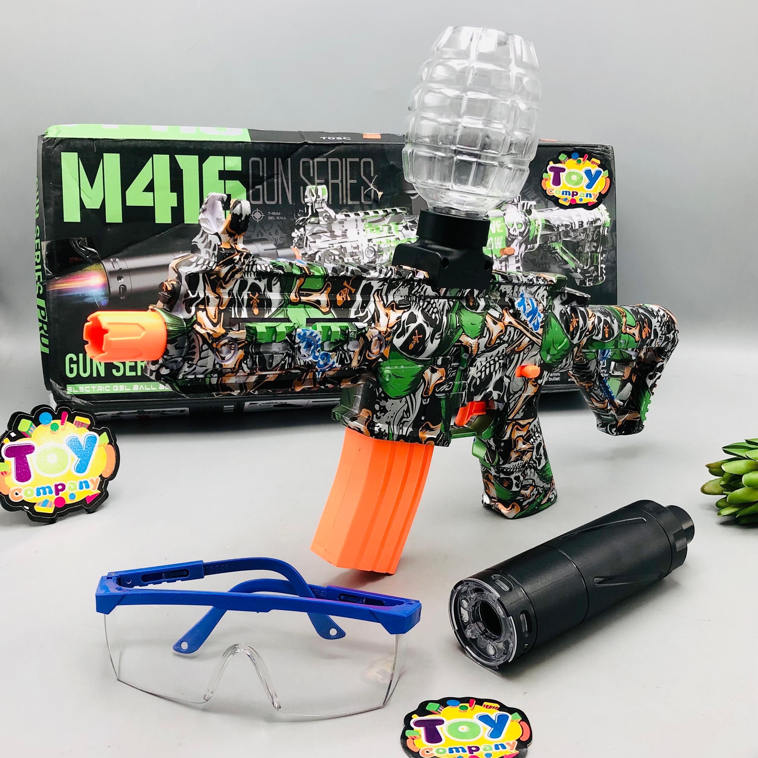 Electric M416 Gel Blaster Shooting Gun With Lights Muffler