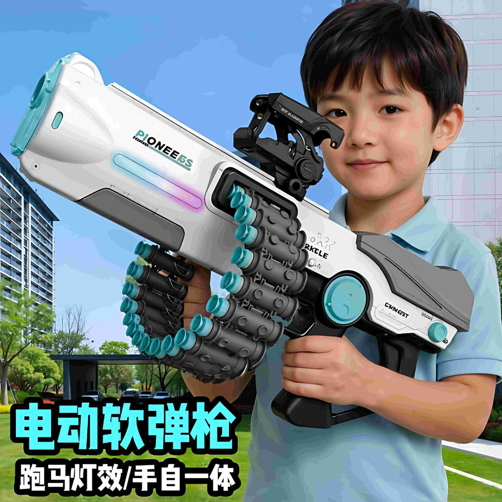 Electric & Manual Pioneer Soft Bullet Shooting Gun With Lights