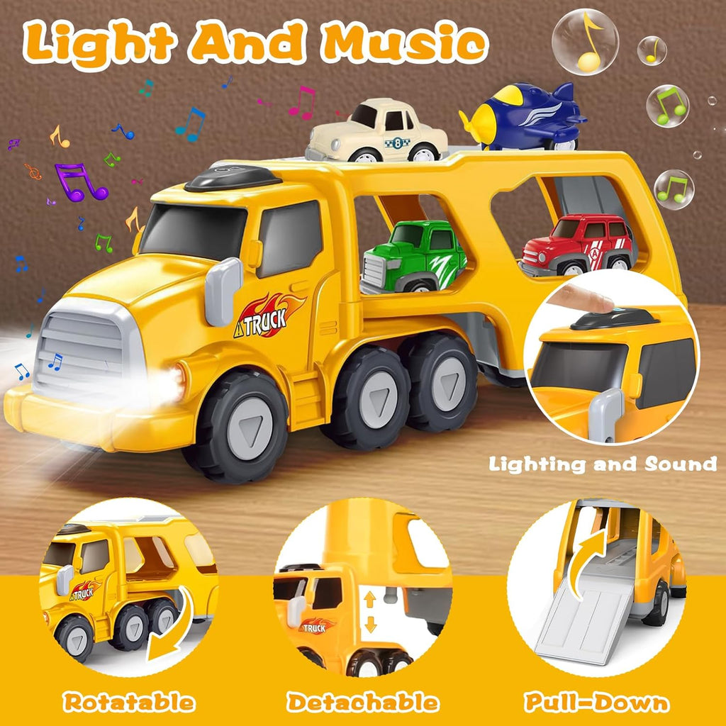 ABS Inertial Double-Decker Truck With 6Pcs Vehicles
