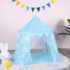 Kids Foldable Castle Play Tent House With Storage Bag - Blue