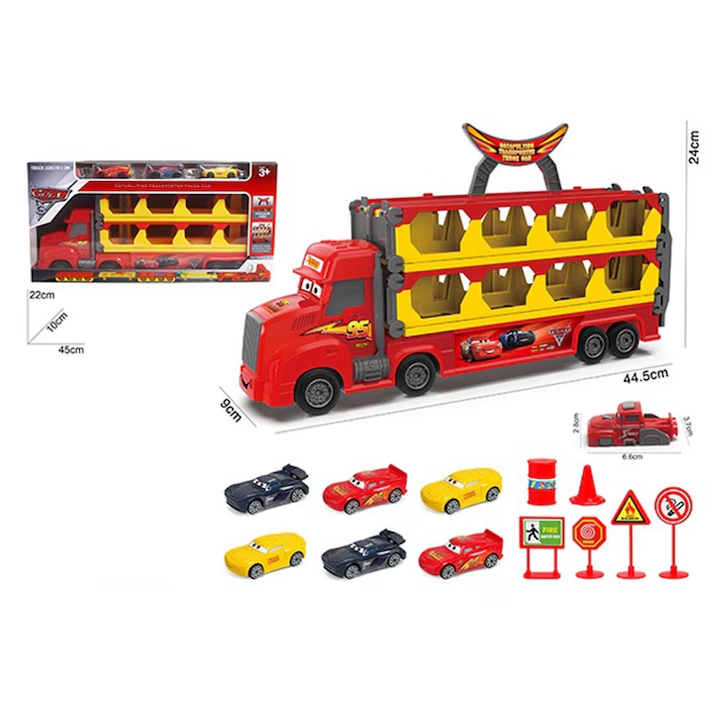 Kids Inertial Foldable McQueen Truck Track Set - 6Pcs Cars