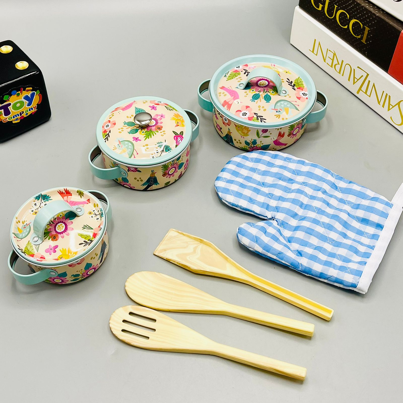 10Pcs Kids Premium Tinplate Cooking Set
