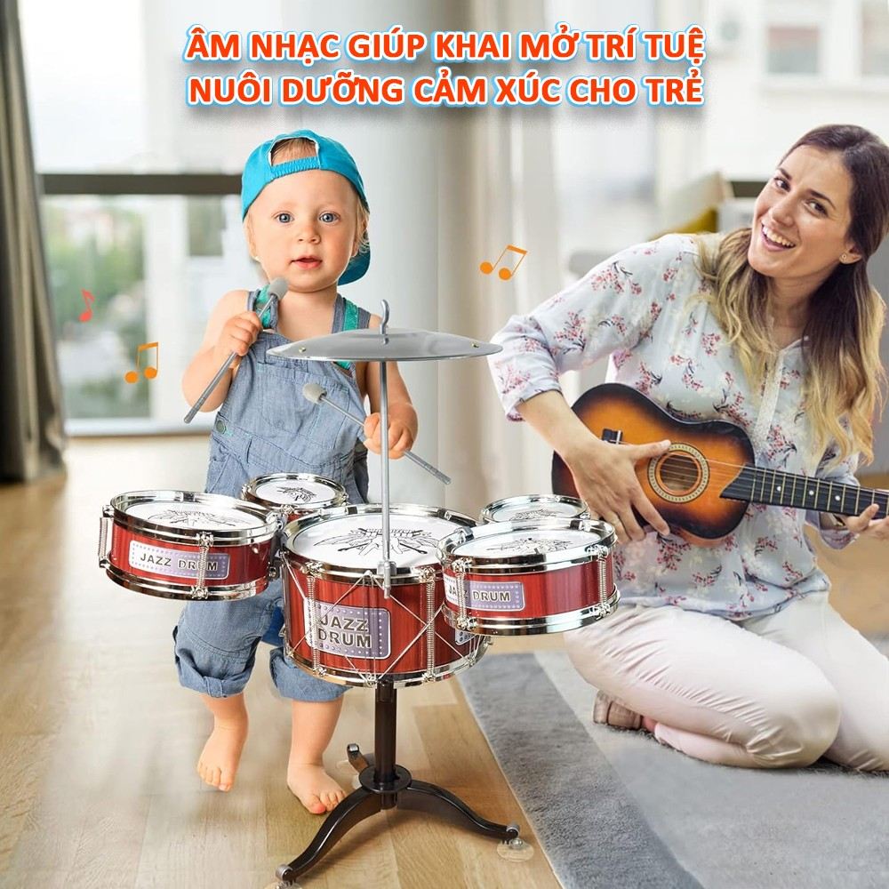 Kids Rock Music Jazz Drums With Instruments