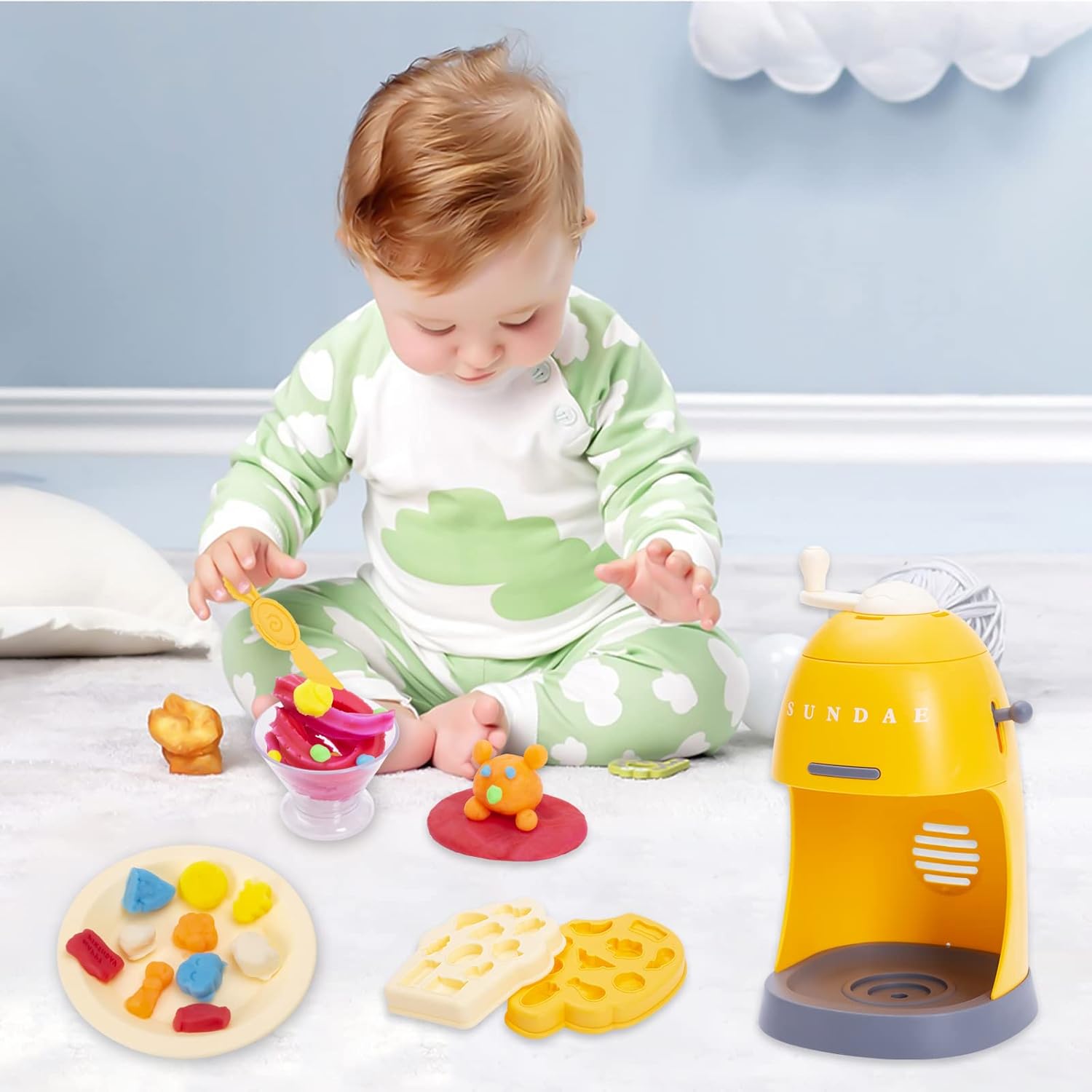 DIY Manual Colored Play Dough Ice Cream Machine