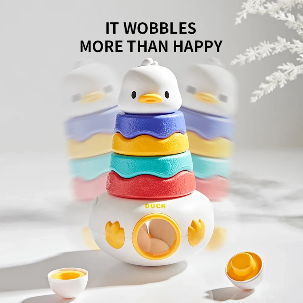 Montessori Duck Tumbler Stacker & Egg Pairing Toy
