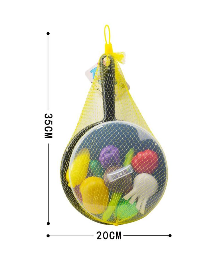 13Pcs Pretend Play Vegetable Set With Frying Pan