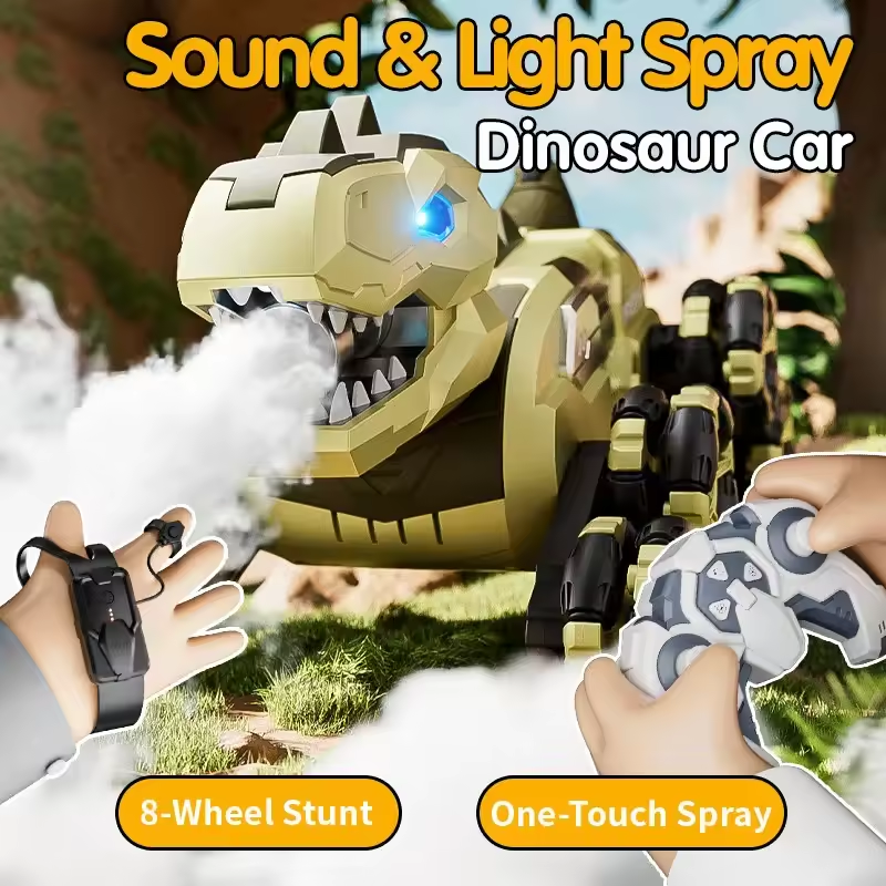Remote & Gesture Control 8 Wheels Stunt Spray Dinosaur
