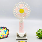 8" Rechargeable Sun Flower Design Desktop Fan With Light
