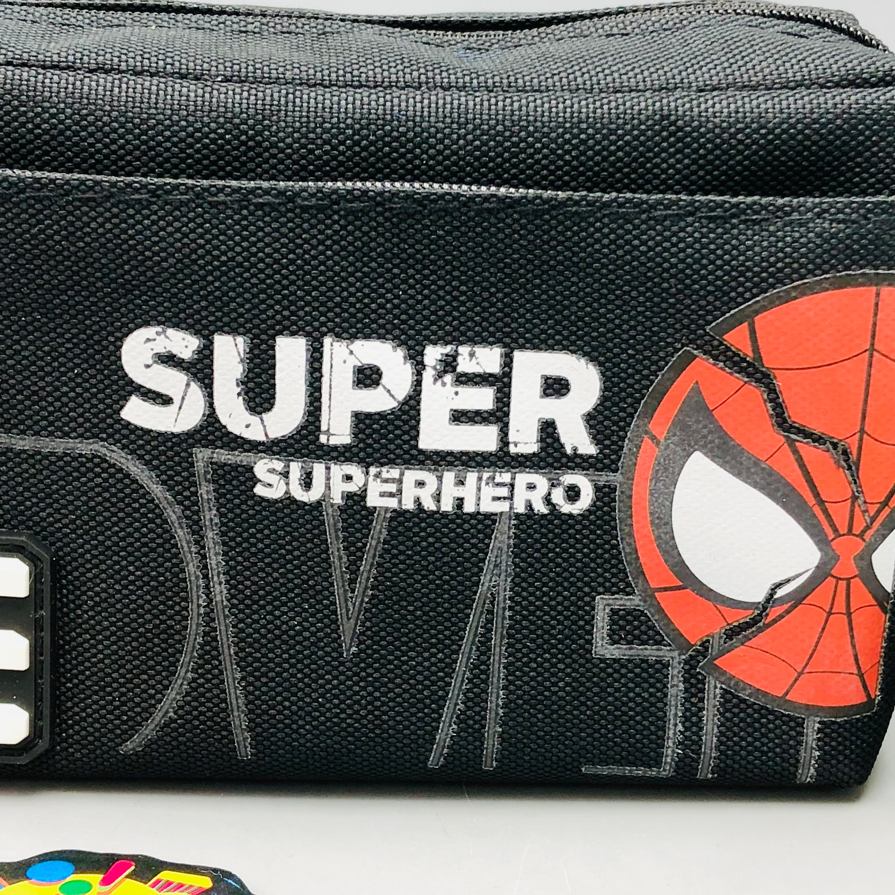 Premium Super Hero Themed 3 Zips Kids Pencil Pouch