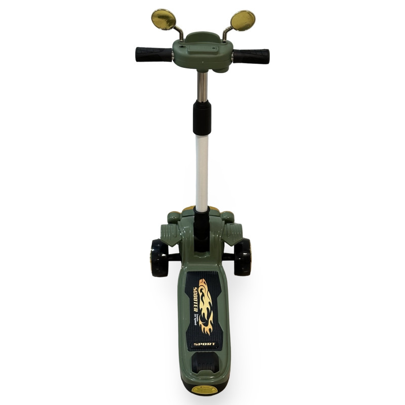 Vintage Car Design Kids Scooter With Light & Music - Green