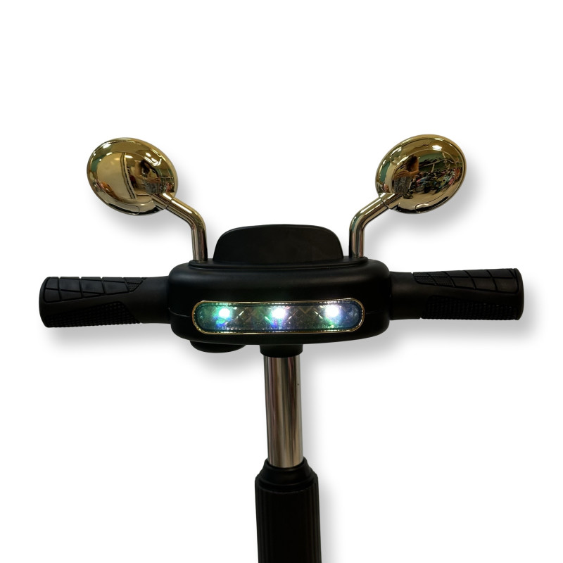 Vintage Car Design Kids Scooter With Light & Music - Black