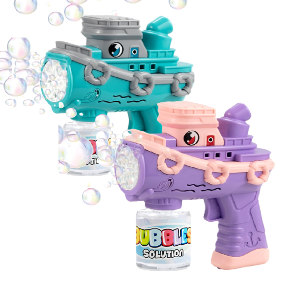 Kids Cute Ship Shape Colorful Bubble Gun