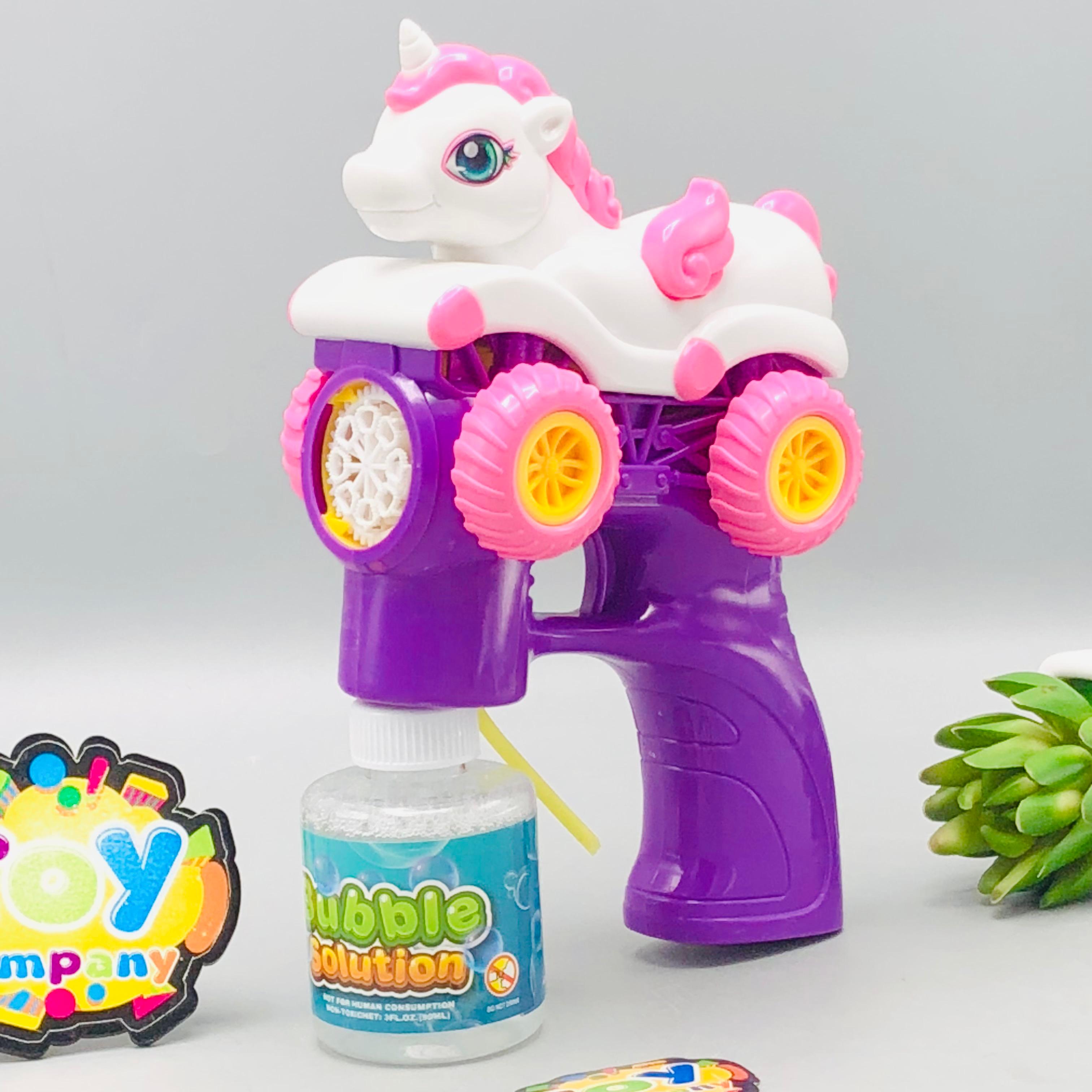 8 Holes Unicorn Themed Colorful Bubble Gun