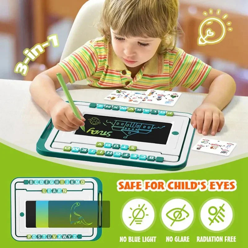 3in1 Kids LCD Writing Tablet & Puzzle Game