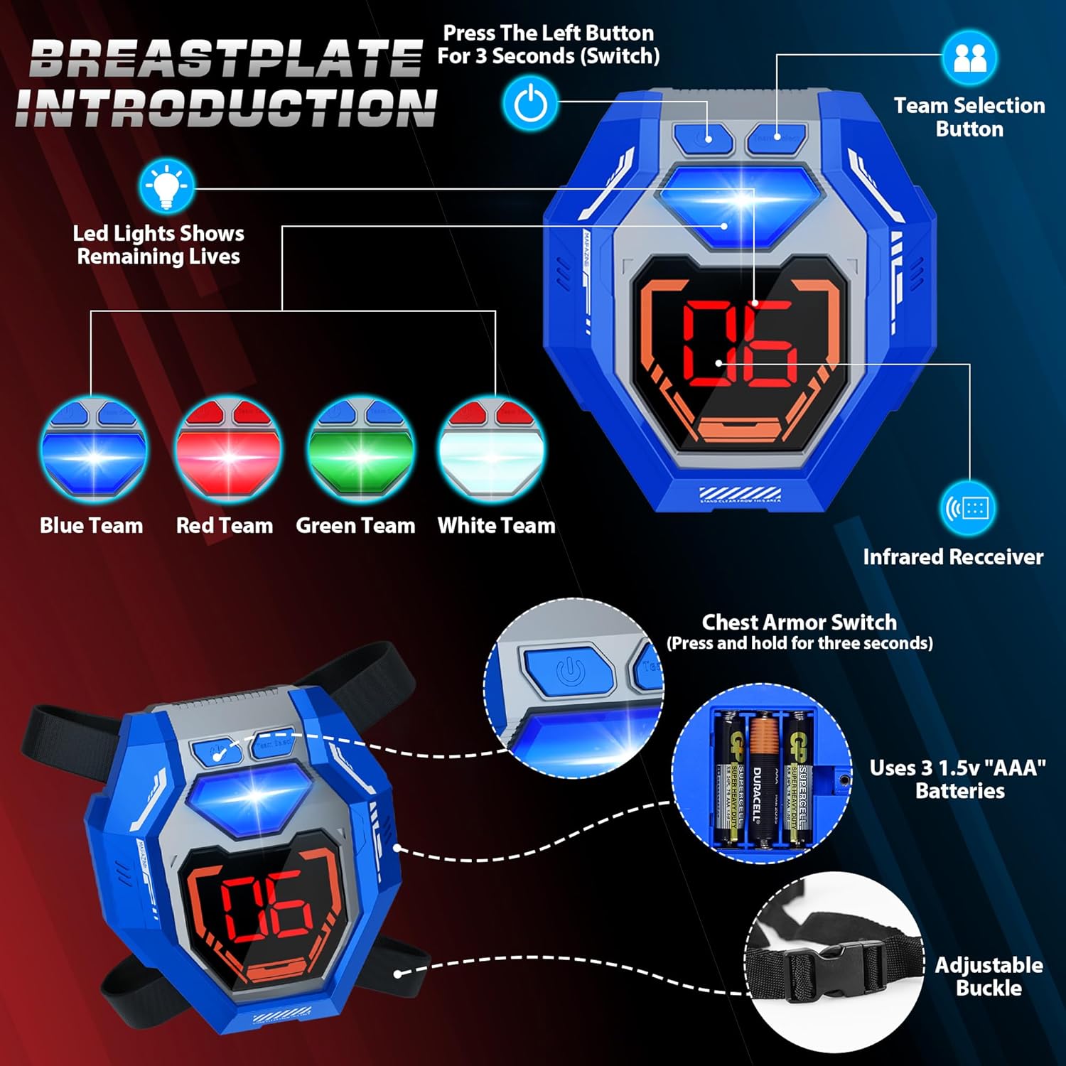 Kids Infrared Laser Tag Gun With LED Score Display